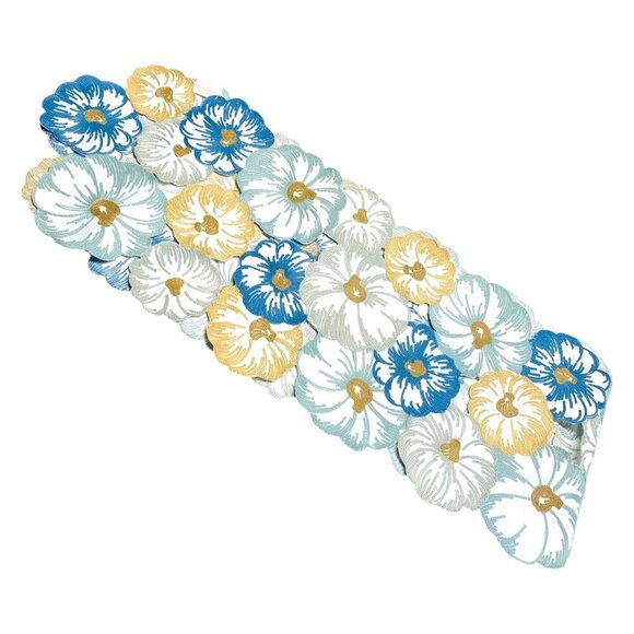 Floral Embroidered Table Runner Flowers Cut Out Summer Spring Decor 70"x14" - Picture 1 of 4